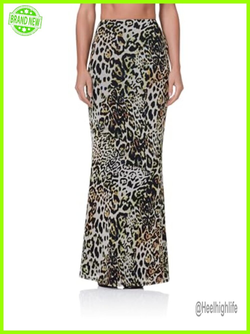 High Waist Mermaid Maxi Bodycon Skirt Lined Pull-On Flared Hem Night Out